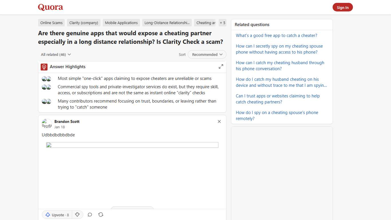 Are there genuine apps that would expose a cheating partner especially in a long distance relationship? Is Clarity Check a scam? - Quora